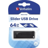 Verbatim Pendrive, 64GB, USB 2.0, VERBATIM Slider, fekete (UV64GSF)