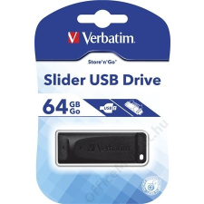 Verbatim Pendrive, 64GB, USB 2.0, VERBATIM Slider, fekete (UV64GSF) pendrive