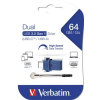 Verbatim Pendrive, 64GB, USB 3.2+USB-C adapter, VERBATIM Dual (UV64DC)