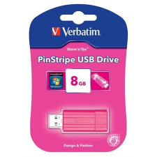 Verbatim Pendrive, 8GB, USB 2.0, 10/4MB/sec, VERBATIM "PinStripe", ciklámen pendrive