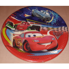 Verdák ( Cars) papírtányér, 23 cm, 10 db, tányér és evőeszköz