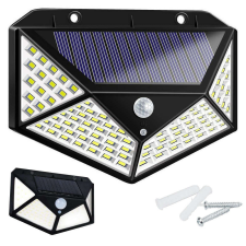 Verk Group VG 01728 érzékelős 100 LED-es napelemes lámpa, fekete kültéri világítás