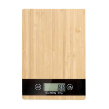 Verk konyhai mérleg, bambusz fa, LCD képernyővel, kapacitás 5 kg, 23x16 cm konyhai mérleg