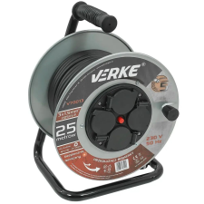 VERKE Görgős hosszabbító, Verke, 25m, 4 foglalat, V70013 hosszabbító, elosztó