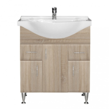 Vertex Bianca Plus 75 alsó szekrény mosdóval, sonoma tölgy színben fürdőszoba bútor