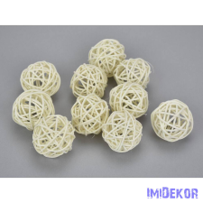  Vessző gömb 4 cm 10db/cs - Krém dekorációs kellék