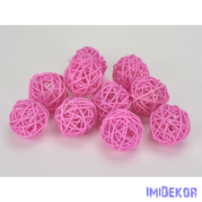  Vessző gömb 4 cm 10db/cs - Rózsaszín dekorációs kellék
