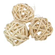  Vesszőlabda 3cm fehérített 20db-os dekorációs kellék