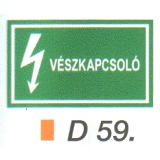  Vészkapcsoló D59 információs címke