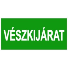  Vészkijárat - utánvilágtó műanyag, 300*100mm információs tábla, állvány