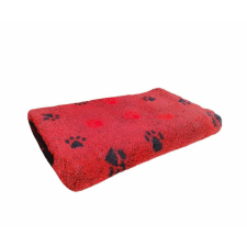 VetBed Csúszásmentes, Ízületkímélő Kutyafekhely Piros, 2 féle tappancs mintával 75x100 cm szállítóbox, fekhely kutyáknak