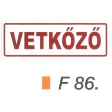 Vetközö F86 információs címke