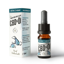 VetriHemp CBD olaj 10 kg alatti állatoknak 4% 10 ml 400mg vitamin, táplálékkiegészítő kutyáknak