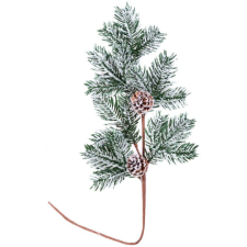  Vetvička MagicHome Vianoce, prírodná, so šiškami, zasnežená, 63 cm karácsonyi dekoráció