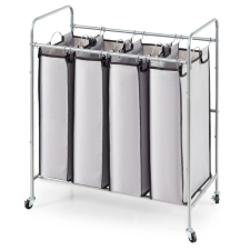 Vevor 4 részes gurulós szennyestartó nagy kapacitású szennyestartó kosár, mosodai kocsi bútor
