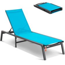 Vevor Napozóágy Napozóágy Strandágy Napozóágy Napozóágy Relaxágy 182x60x88cm kék kerti bútor