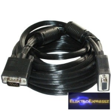  VGA hosszabbító kábel 5m árnyékolt fekete kábel és adapter