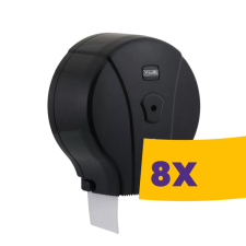 Vialli Mini zárható toalettpapír adagoló Fekete 19cm átm. (Karton - 8 db) fürdőszoba kiegészítő