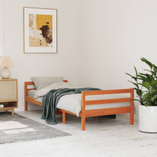 viaszbarna tömör fenyő ágykeret matrac nélkül 80x200 cm ágy és ágykellék