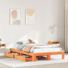  viaszbarna tömör fenyőfa ágy matrac nélkül 120 x 200 cm ágy és ágykellék