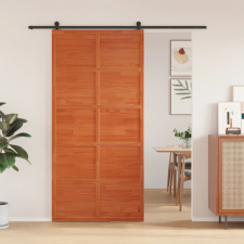 viaszbarna tömör fenyőfa istálló stílusú ajtó 100x208 cm építőanyag