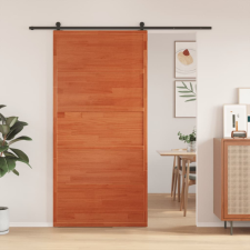  viaszbarna tömör fenyőfa istálló stílusú ajtó 100x208 cm építőanyag