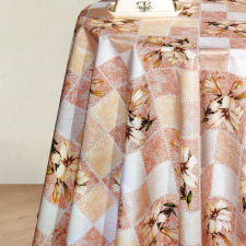  Viaszos vászon méterben 140cm széles liliom mintás bézs lakástextília