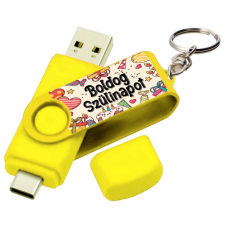 Vicces Egyedi Pendrive - 16 GB - sárga - Boldog Szülinapot - Szülinapi Ajándék pendrive