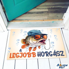 Vicces színes lábtörlő, Legjobb horgász lakástextília