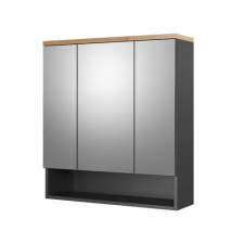  Vicco Eden tükrös szekrény 70x77 cm, antracit/tölgy fürdőszoba bútor