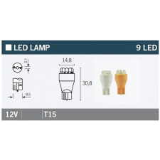 VICMA 12V T15 W2,1x9,5d LED naracs izzó (9 ledes) 14651 egyéb motorkerékpár alkatrész