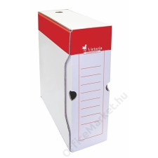 VICTORIA Archiváló doboz, A4, 100 mm, karton, VICTORIA, piros-fehér (IDVAD10P) irattartó