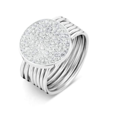 VICTORIA Ezüst színű fehér köves gyűrű gyűrű