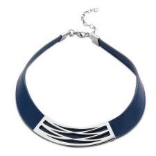 Victoria Ezüst színű kék bőr nyaklánc nyaklánc