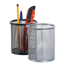 VICTORIA Fémhálós kerek írószertartó - Fekete (B802A BLACK) tolltartó