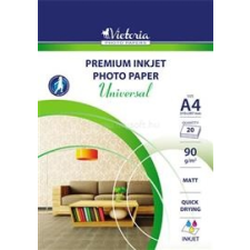 VICTORIA Fotópapír, tintasugaras, A4, 90 g, matt, "Universal" (IJPM100-A4-20SHEETS) fotópapír