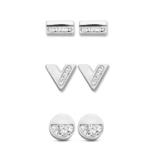  Victoria fülbevaló szett ezüst színű, kövekkel, rozsdamentes acél, 50 mm fülbevaló