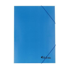 VICTORIA Gumis mappa, karton, A4, VICTORIA OFFICE, kék mappa