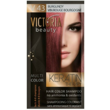 VICTORIA Keratin Therapy Hajszínező Sampon 40ml – Burgundy hajfesték, színező