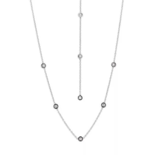 VICTORIA nyaklánc ezüst színű, kövekkel, rozsdamentes acél, 42 cm nyaklánc