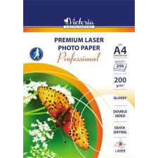 VICTORIA PAPER Fotópapír, lézer, A4, 200 g, fényes, kétoldalas, VICTORIA PAPER &quot;Professional&quot; fotópapír
