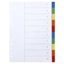 VICTORIA Regiszter, mûanyag, A4, 10 részes, VICTORIA, színes regiszter és tartozékai
