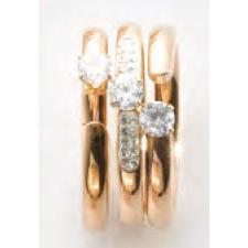VICTORIA Rose gold színű fehér köves 3-as gyűrű szett ékszer szett