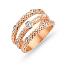 VICTORIA Rose gold színű fehér köves gyűrű gyűrű