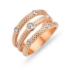 Victoria Rose gold színű fehér köves gyűrű gyűrű