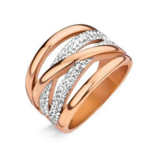 VICTORIA rose gold színű fehér köves gyűrű shine 54 gyűrű
