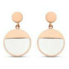 VICTORIA Rose gold színű fehér mintás fülbevaló