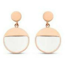 VICTORIA Rose gold színű fehér mintás fülbevaló fülbevaló
