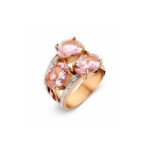 VICTORIA rose gold színű fehér rózsaszín köves gyűrű gyűrű