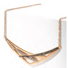  Victoria Rose gold színű fekete, fehér köves nyaklánc nyaklánc